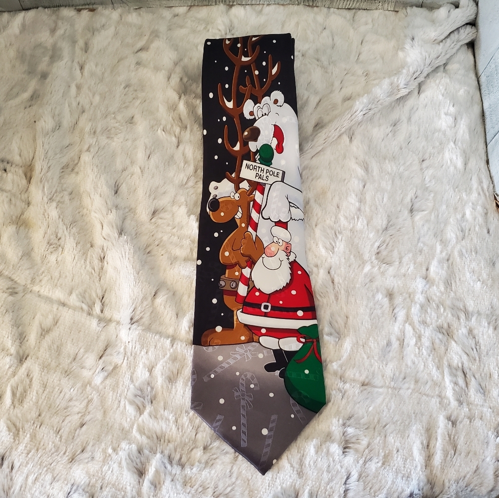 Hallmark Yuletide Greetings Ugly Christmas Tie North Pole Pals